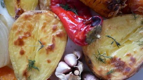 Roasted vegetables Stock Footage 164222499