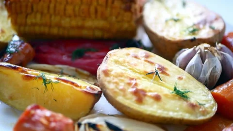 Roasted vegetables Stock Footage 164222505