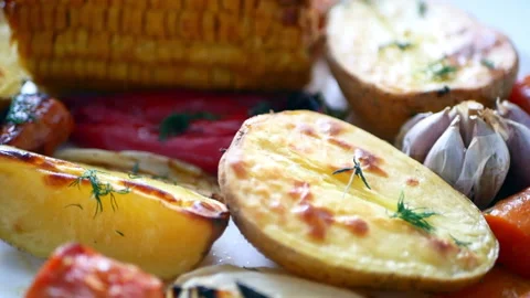 Roasted vegetables Stock Footage 164234073