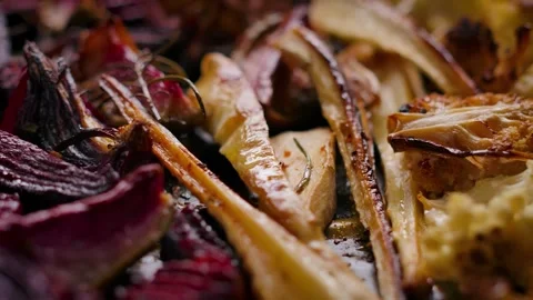 Roasted Vegetables Stock Footage 327458384