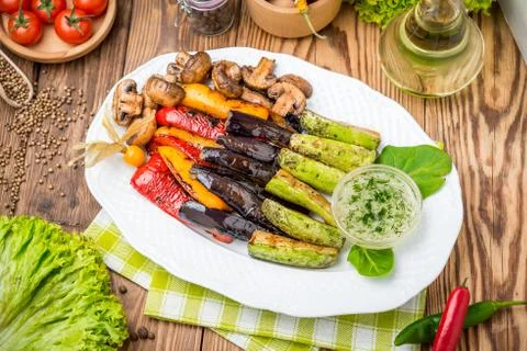 Roasted vegetables on the grill Foto stock