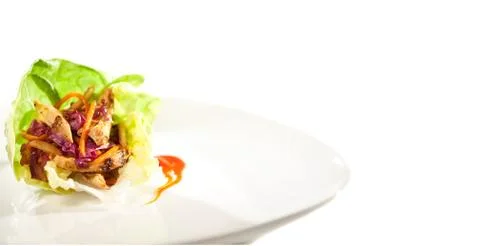 Roasted Vegetables wrapped in lettuce Stock Photos