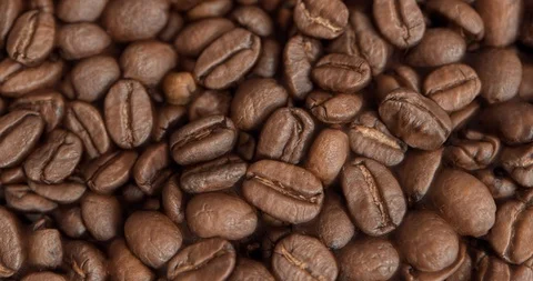 Roasted whole coffee beans close up Stock Footage 91232553
