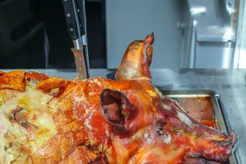 Roasted whole pork Stock Photos