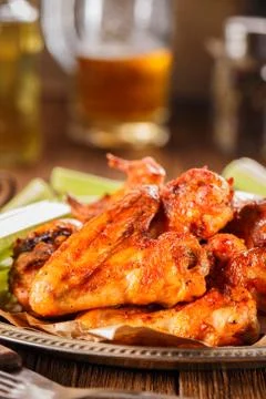 Roasted wings close-up Foto stock