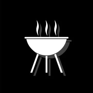 Roaster bbq icon flat Illustrazione stock