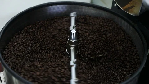 Roaster coffee spinning machine 스톡 동영상 116363150