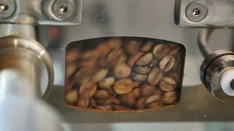 Roastering process in special machine Stock Footage