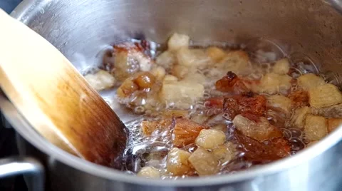 The roasting bacon Stock Footage 50425258