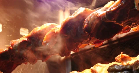 Roasting barbecue with steam Stock Footage 162619238