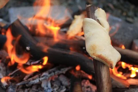 Roasting bread Stock Photos