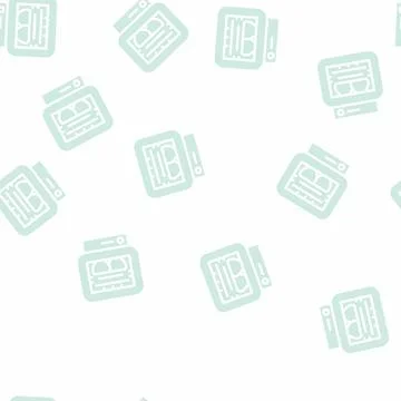 Roasting chamber glyph vector seamless pattern black Stockillustratie
