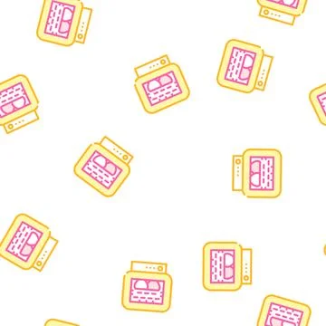 Roasting chamber vector seamless pattern color Stock Illustration
