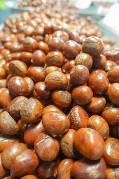 Roasting chestnuts background Stock Photos