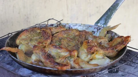 Roasting chicken in the pan Stock Footage 165662135
