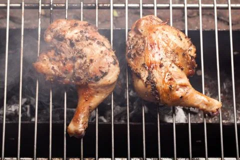 Roasting chicken Stock Photos