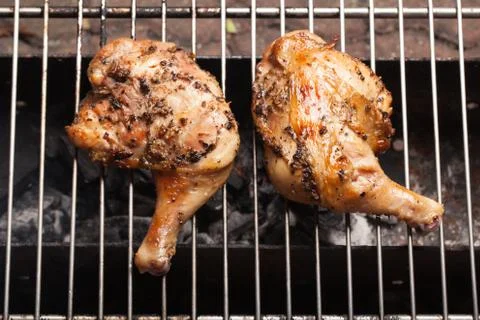 Roasting chicken Stock Photos