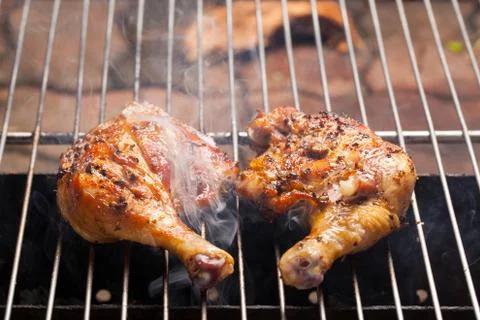 Roasting chicken Stock Photos