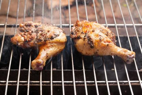 Roasting chicken Stock Photos