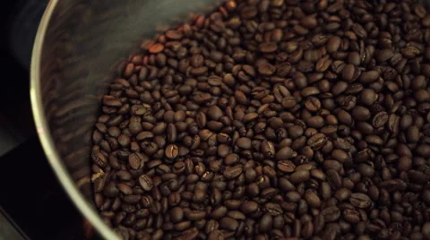 Roasting coffee beans machine Stock Footage 46992120