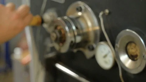 Roasting coffee beans in the oven. Coffee production. Stock Footage 82305628