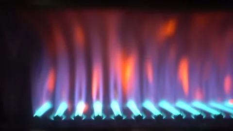 Roasting coffee. Flame of the oven for roasting coffee. Close-up Stock Footage 151892350