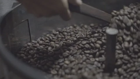Roasting coffee Stock Footage 196136375