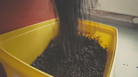 Roasting Coffee Packaging Stock Footage 77384924