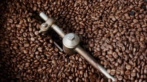 Roasting coffee top view. Stock Footage 132333656