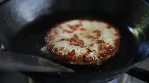Roasting cutlet on griddle Stock Footage 66388577