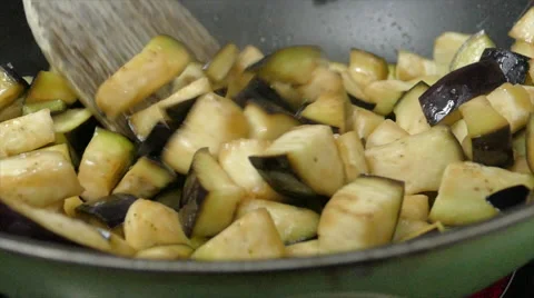 Roasting eggplant, slow motion, 4k Stock Footage 63299747
