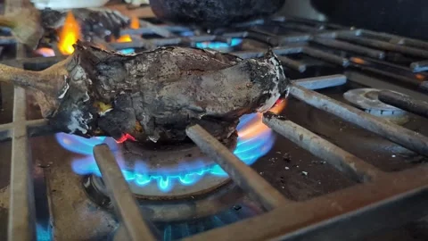 Roasting Eggplants Stock Footage 325343586