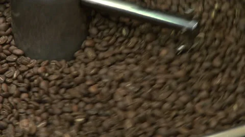 Roasting machine, coffee roaster, centrifugal roaster, roasting coffee beans Stock Footage 32354879