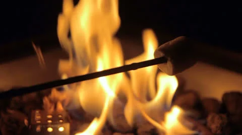Roasting Marshmallow CU Stock Footage 23170206