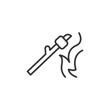 Roasting Marshmallow Icon Stock Illustration