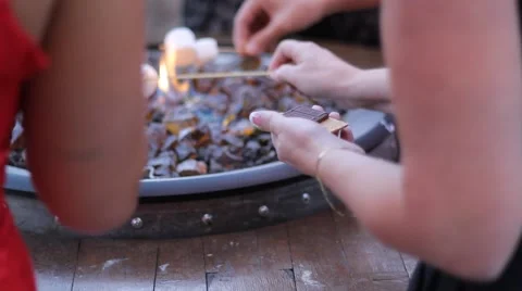 Roasting Marshmallows 3 Stock Footage 46999736