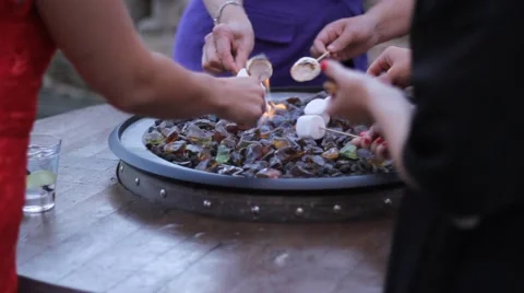 Roasting Marshmallows 4 Stock Footage 46999730