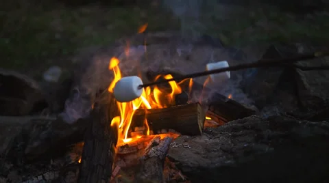 Roasting marshmallows Stockbeeldmateriaal 38845256