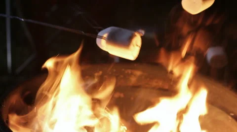 Roasting Marshmallows Stock Footage 42572105