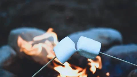 Roasting marshmallows Stock Photos