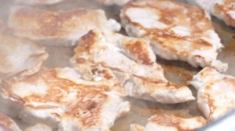 Roasting pork steak Stock Footage 66761549