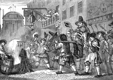 Roasting of the Rumps in Fleet Street Stock Illustration