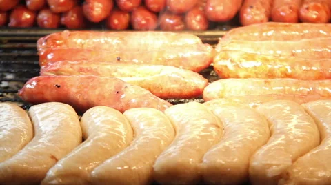Roasting Sausages.HD Stock Footage 48704403