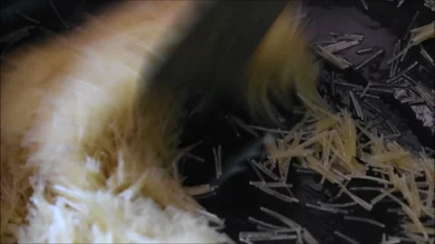 Roasting semiya or Vermicelli in ghee for making samiya payasam. Payasam is a Stock Footage 138512207