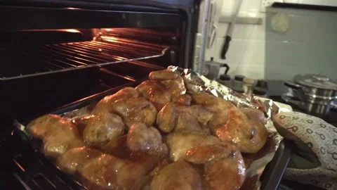 Roasting spicy chicken Stock Footage 220528842