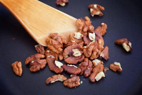 Roasting Walnuts Stock Photos