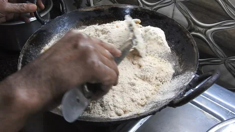 Roasting wheat flour Stock Footage 194446105