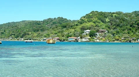 Roatan bay Stock Footage 23726866