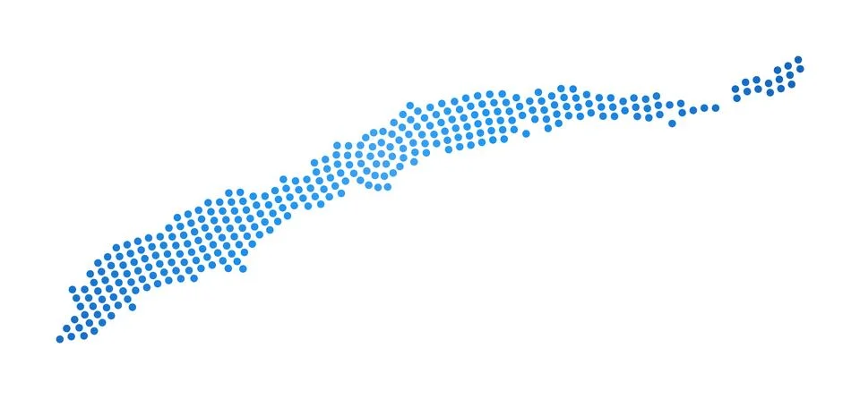 Roatan dotted map. Digital style shape of Roatan. Tech icon of the island w.. Stock Illustration
