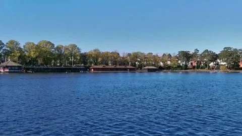 Roath Park with its Lake and Lighthouse in Cardiff, Wales, United Kingdom Stock Footage 166908448